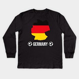 Germany Soccer Map National Team Fan Football Kids Long Sleeve T-Shirt